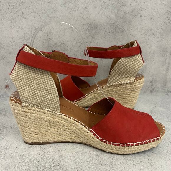 Gentle Souls by Kenneth Cole Women's Charli Espadrille Wedge Sandal Red Size 8.5 - Picture 10 of 11